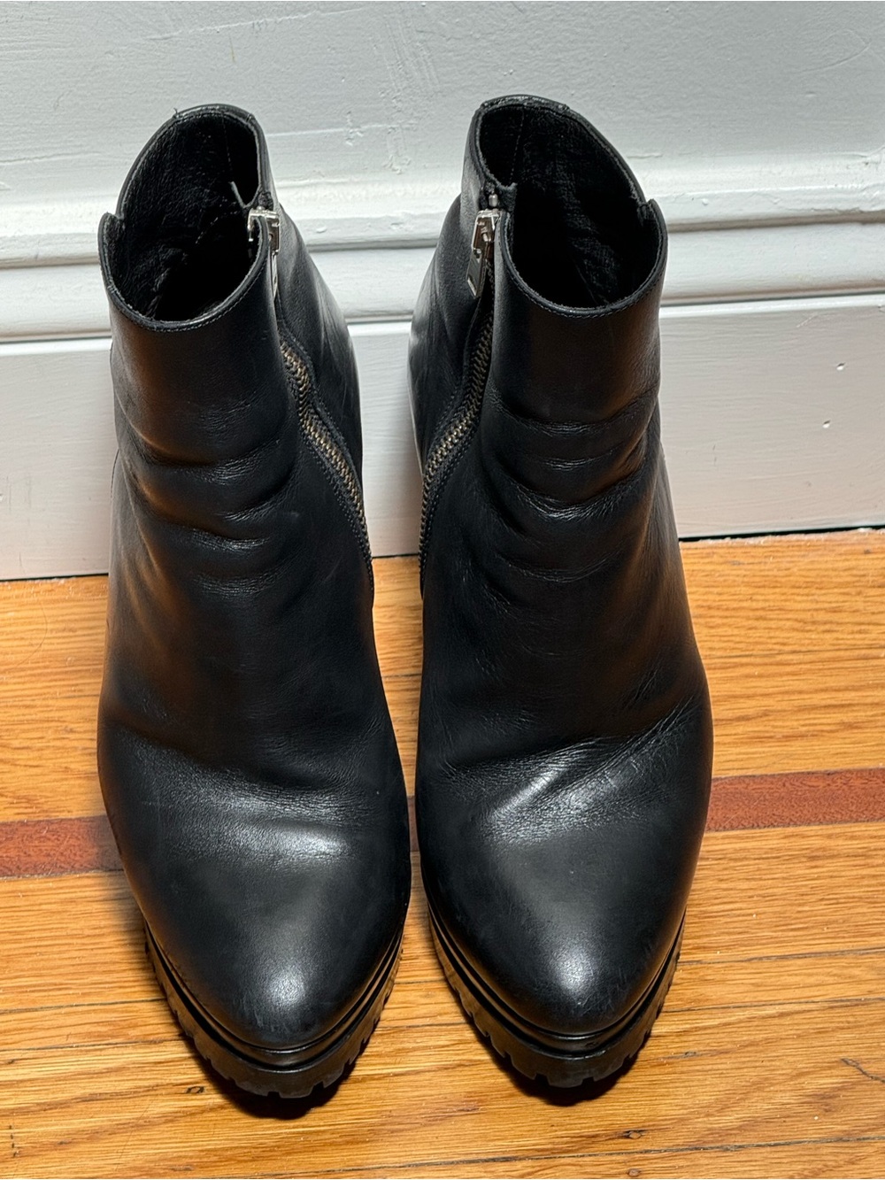 AllSaints Black Leather Ankle Booties